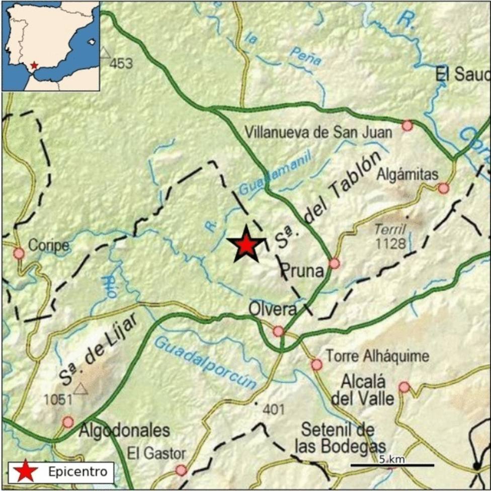 Registrado un terremoto de magnitud 4 en la localidad de Olvera (Cádiz)