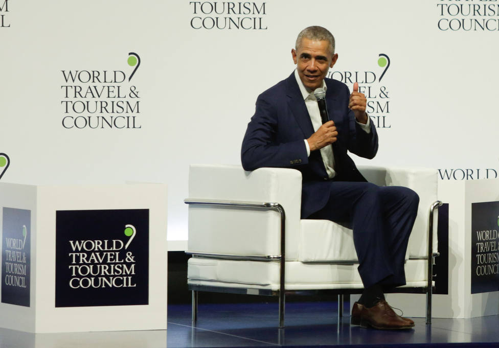 El expresidente de EEUU Barack Obama asiste este viernes en Marbella (Málaga) a un acto privado