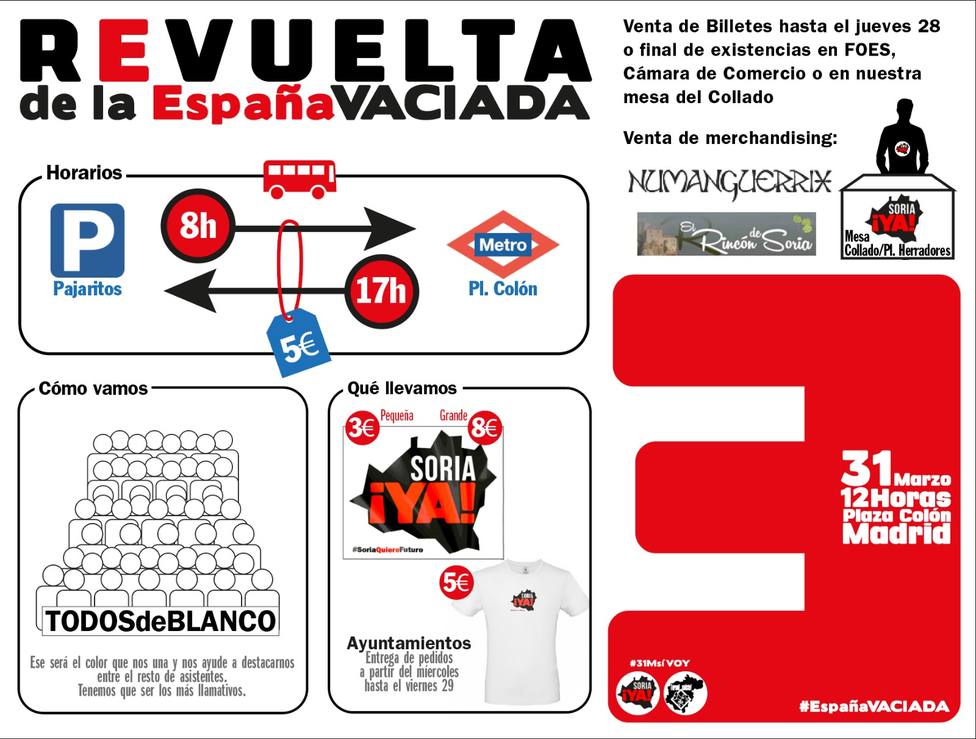 Cartel de la Revuelta de la España Vaciada que se llevó a cabo el pasado 31 de marzo en Madrid