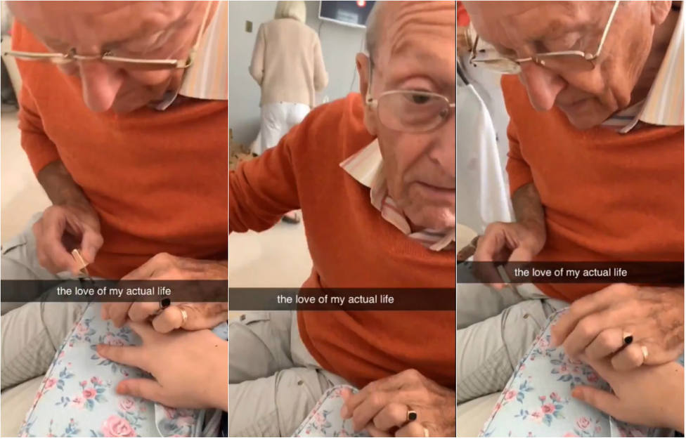 El cariñoso gesto de un abuelo con su nieta recién operada para que se sienta mejor