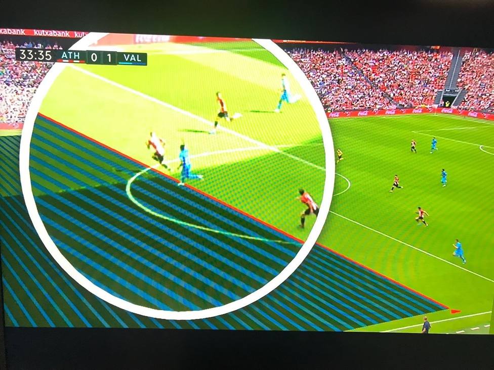 Imagen manipulada por las televisiones en el Athletic-Valencia