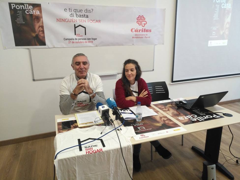 José María Pérez e Irene Rivera en la presentación de la campaña de Cáritas