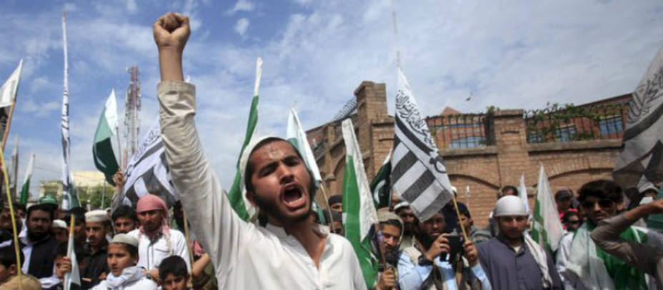 Simpatizantes del grupo terrorista Jamaat-ud-Dawa en Pakistán. Reuters