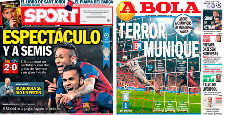 La Champions protagoniza las portadas de los diarios de este miércoles.