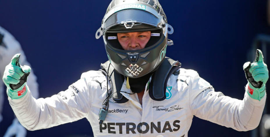 Rosberg celebra la pole en Mónaco (Reuters)