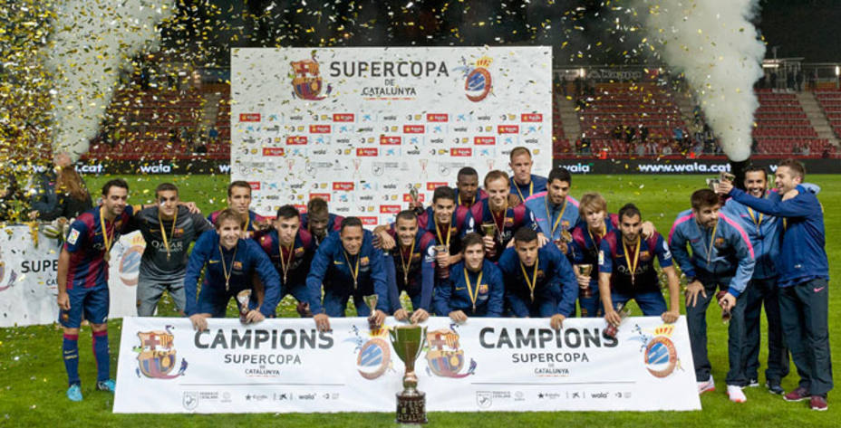 El Barcelona, con la Supercopa de Catalunya (EFE)