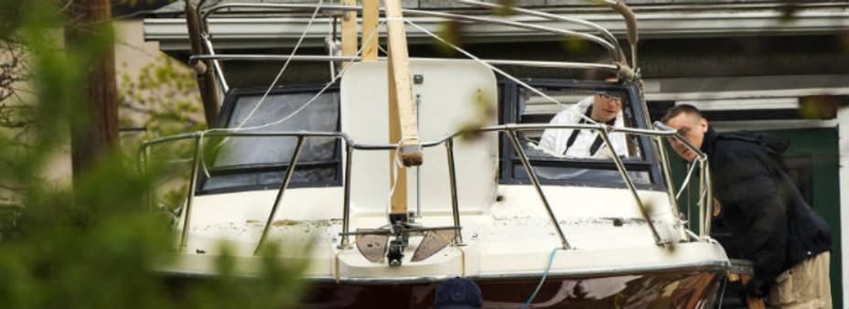 Barco en el que estaba escondido Dzhokar Tsarnaev. REUTERS