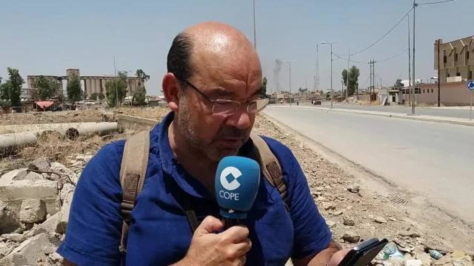 Ángel Expósito informando desde Mosul (Irak)