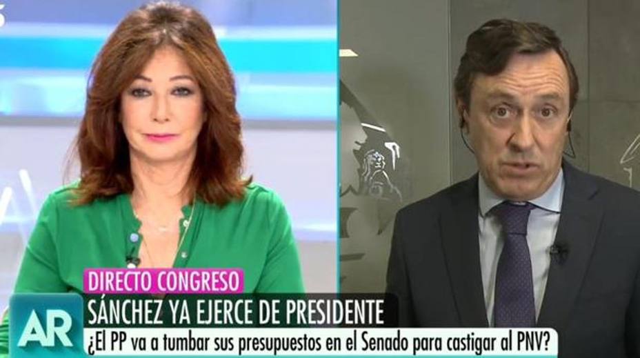 Ana Rosa pide a Hernando que destinen los “500 millones que iban a dar al PNV” a Extremadura o Andalucía