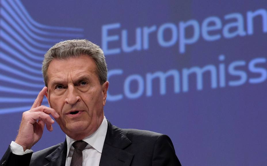 El comisario europeo de Presupuesto, Günther Oettinger.