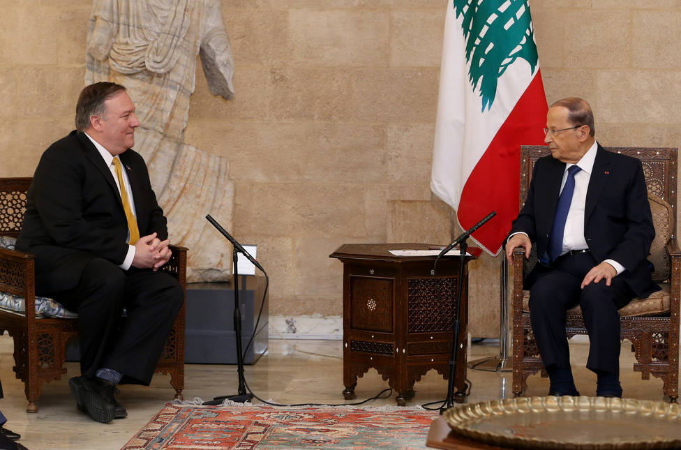 Aoun defiende ante Pompeo que Hezbolá es un partido libanés con apoyo popular tras las críticas de EEUU