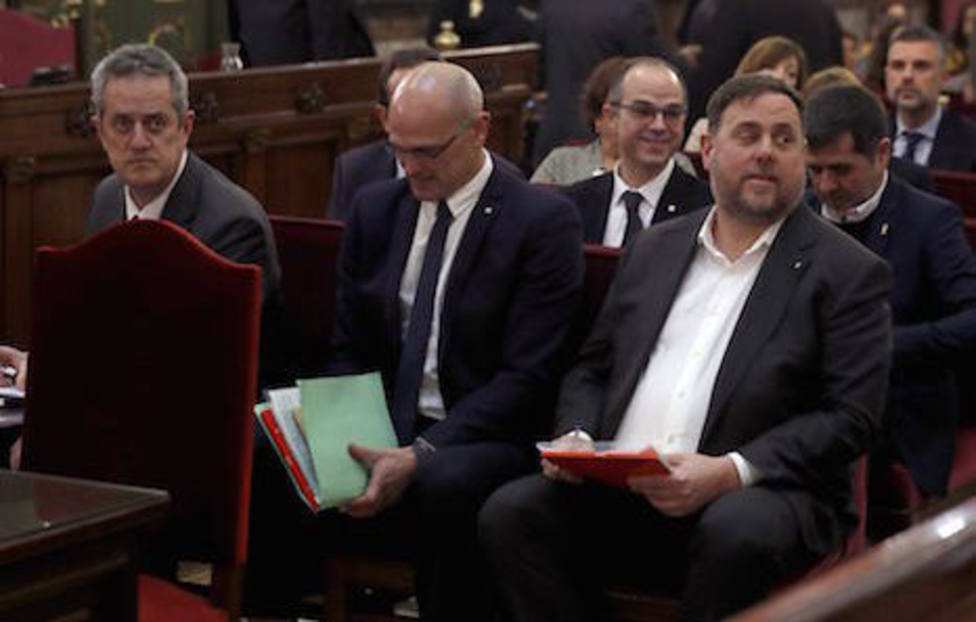 Imagen del juicio contra el independentismo catalán, con Junqueras en primer plano