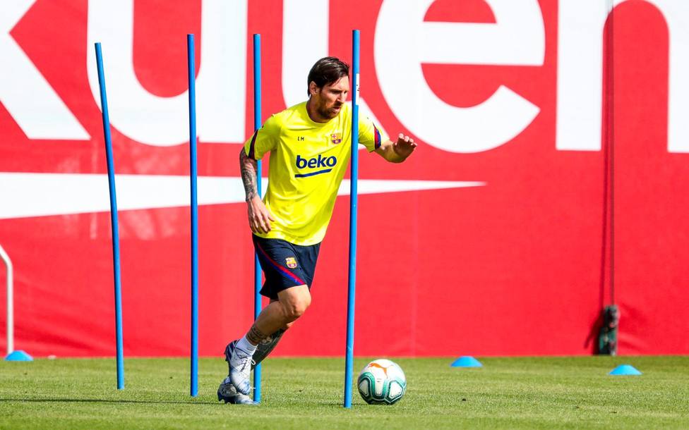 Primera imagen de Leo Messi entrenando en solitario en la Ciudad Deportiva después del confinamiento