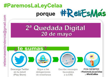 #ReliEsMas promueve la segunda “Quedada digital” en Twitter contra la tramitación de la ley Celaá