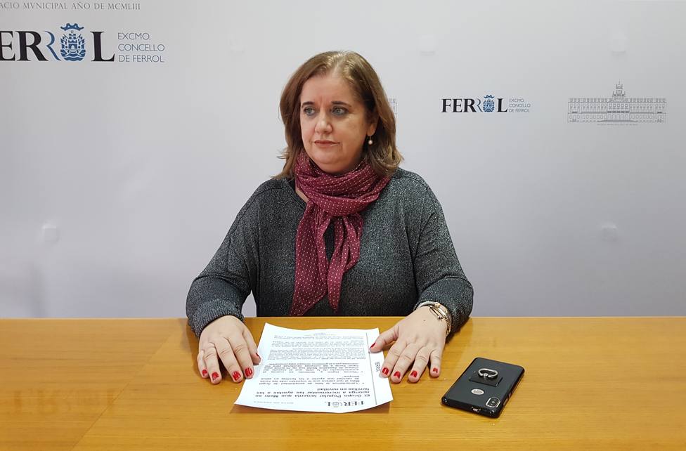 La concejala popular Rosa Martínez Beceiro en rueda de prensa. FOTO: PP de Ferrol