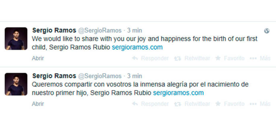 Sergio Ramos y Pilar Rubio ya son padres