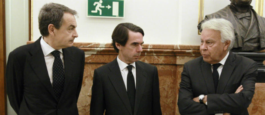 Rodríguez Zapatero, José María Aznar y Felipe González. REUTERS
