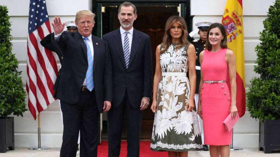Trump y su esposa reciben a los Reyes de España en la Casa Blanca
