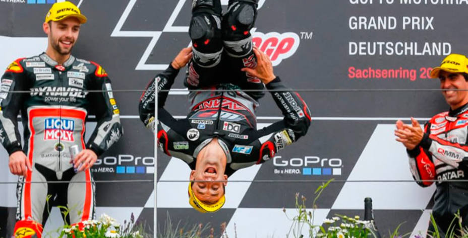 Podium del GP de Alemania de Moto 2 con Zarco en lo más alto