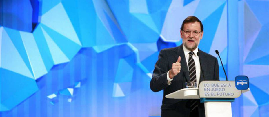 Mariano Rajoy durante su intervención en Barcelona. EFE