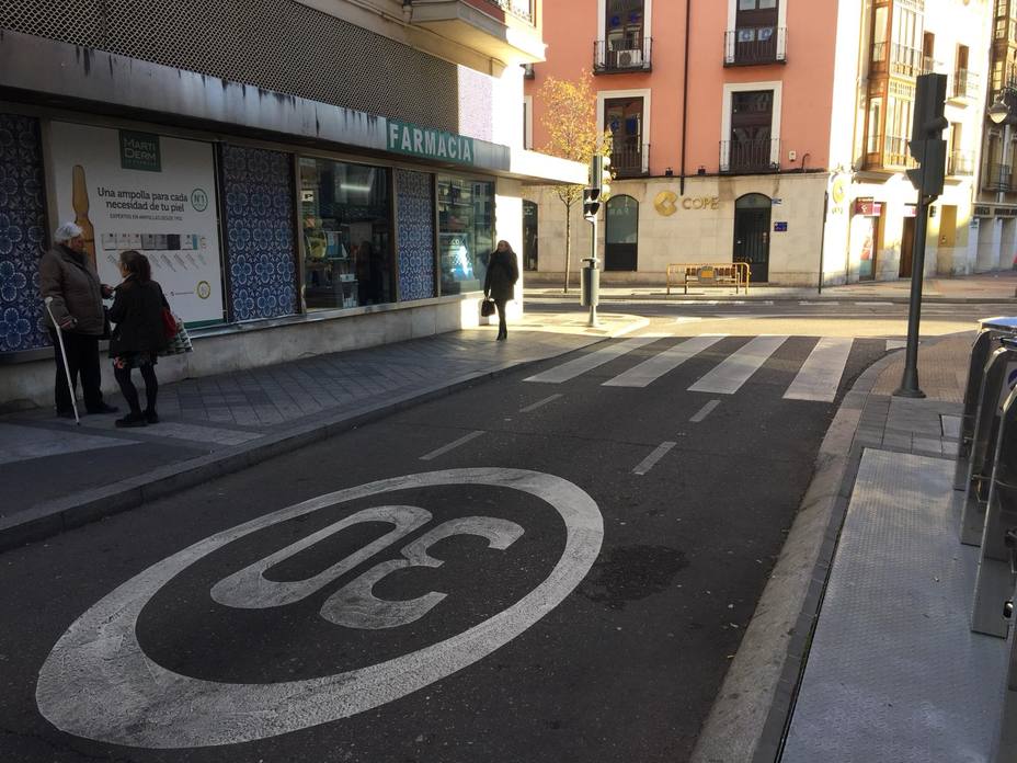 Calle del centro de Valladolid limitada a 30km/h