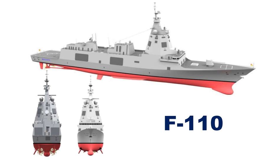 Recreación virtual de las nuevas fragatas F-110