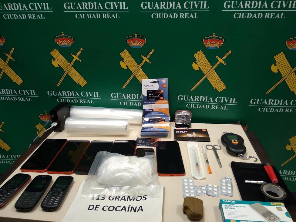 Guardia Civil detiene a un hombre en Ciudad Real e incauta 113 gramos de cocaína y 32,5 de hachís