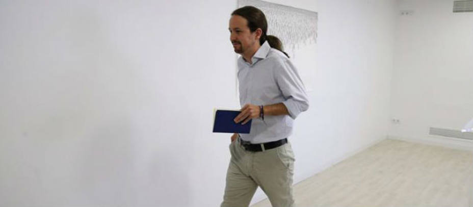 No es la primera vez que Pablo Iglesias llega tarde a una intervención en la Eurocámara. Foto EFE