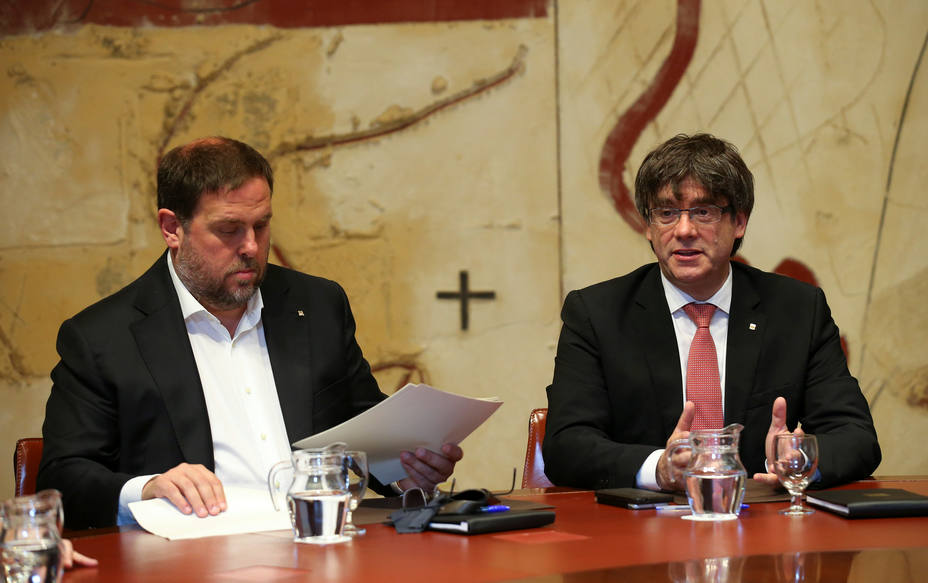 Oriol Junqueras y Carles Puigdemont, vicepresidente y presidente de la Generalitat.