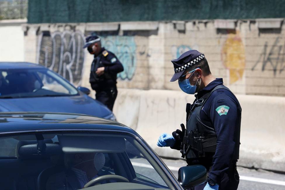 Imagen de la Policía Nacional en un control policial en Málaga.