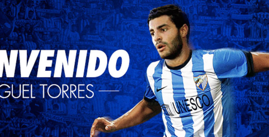 El Málaga da la bienvenida a Miguel Torres en su página web. Foto: Málaga CF.