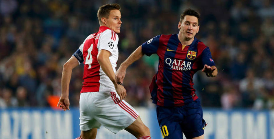 Messi, en una acción ante el Ajax (Reuters)