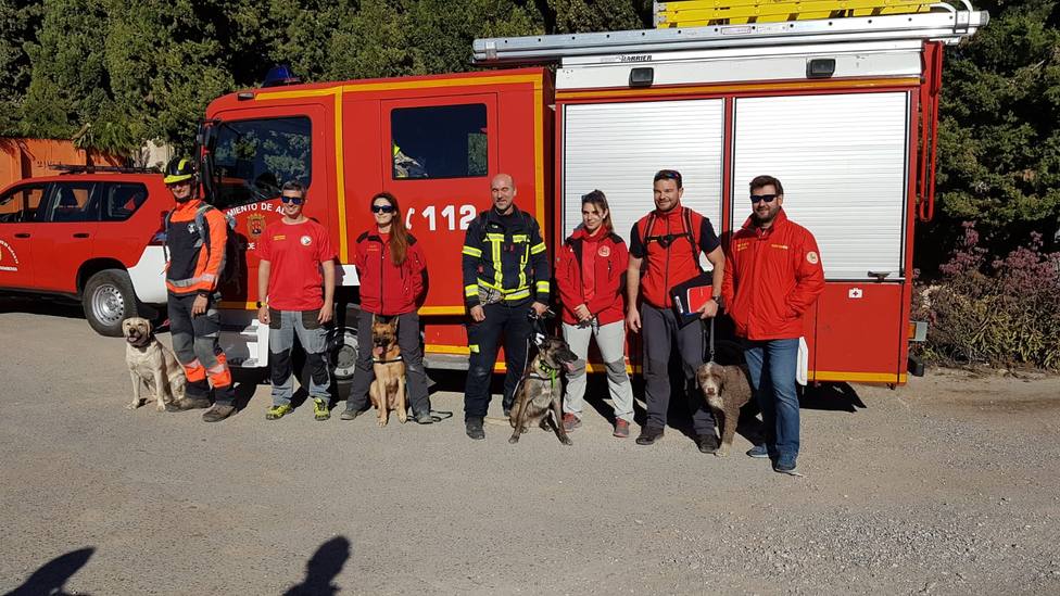 La Unidad Canina de bomberos localiza con vida a una mujer de 70 años desaparecida en Alicante (Ayuntamiento)