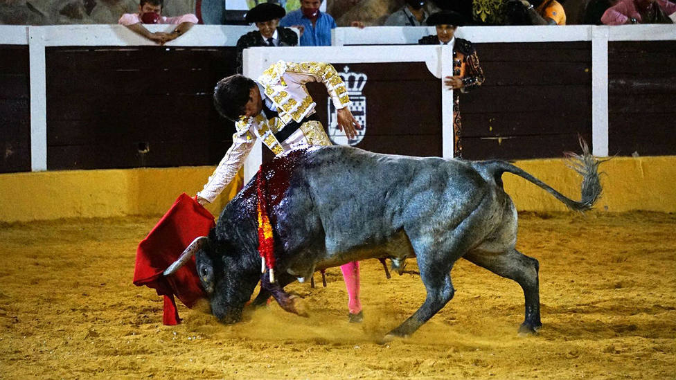 Derechazo de José Garrido al quinto toro de Victorino Martín en Herrera del Duque