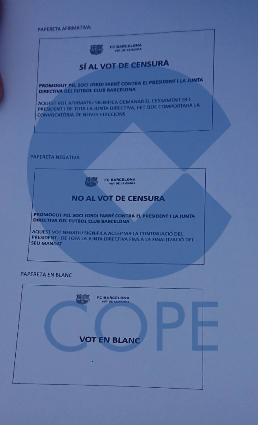 3 papeletas del referéndum