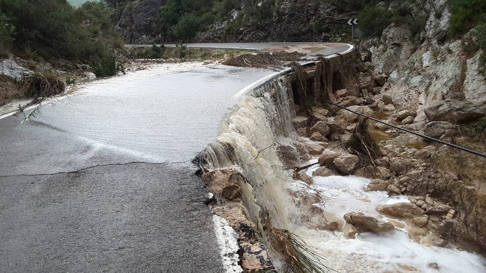 Beniarrés (Alicante) recoge más de 350 litros en las últimas 24 horas y en Ontinyent y Orihuela han caído más de 250