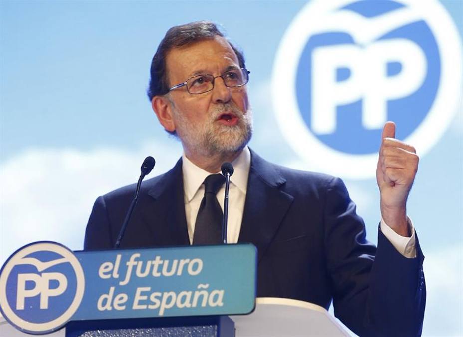 Rajoy, durante su intervención en el Congreso del PP