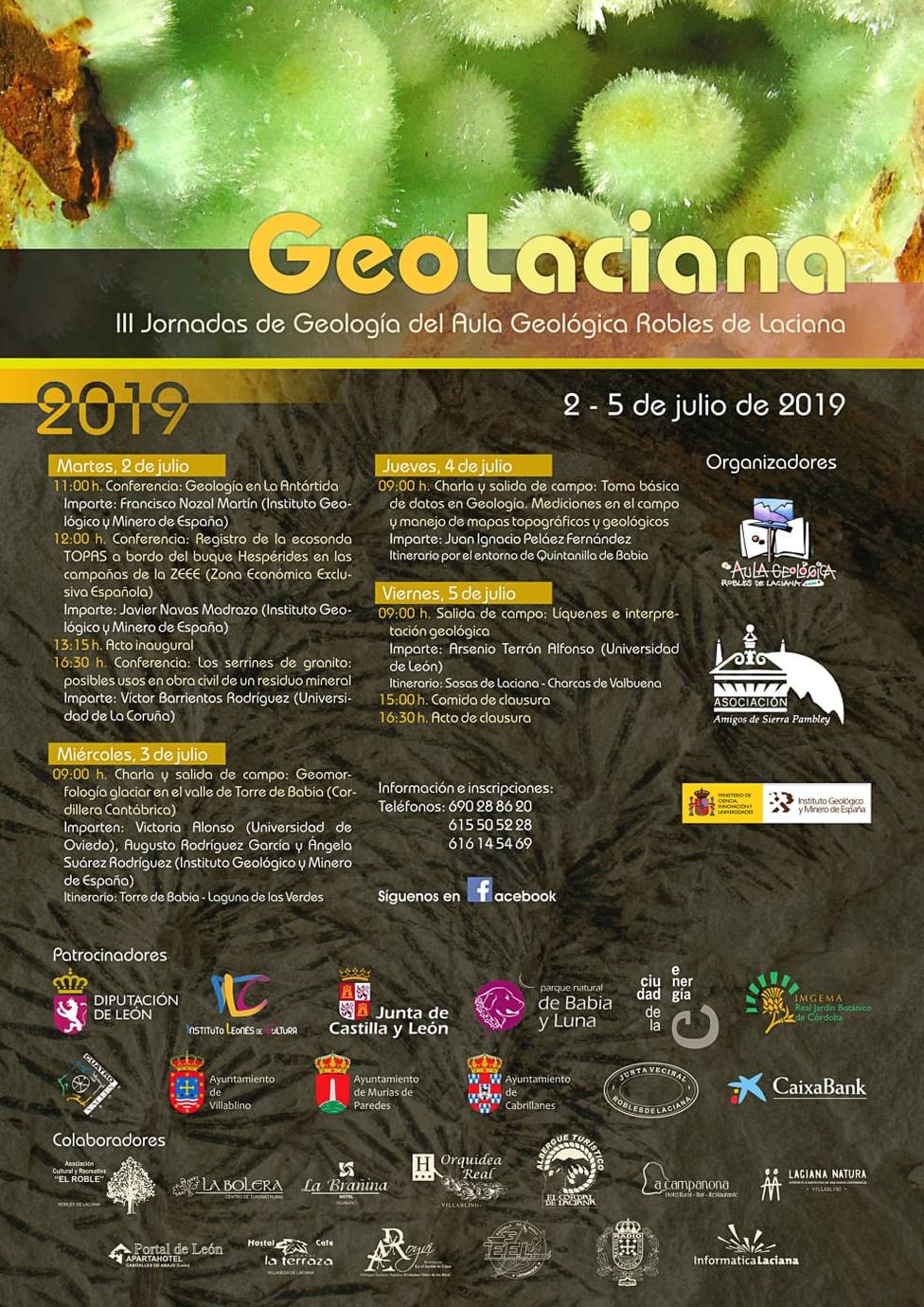 Este martes 2 de julio, comenzarán las III Jornadas de Geología: “Geolaciana”