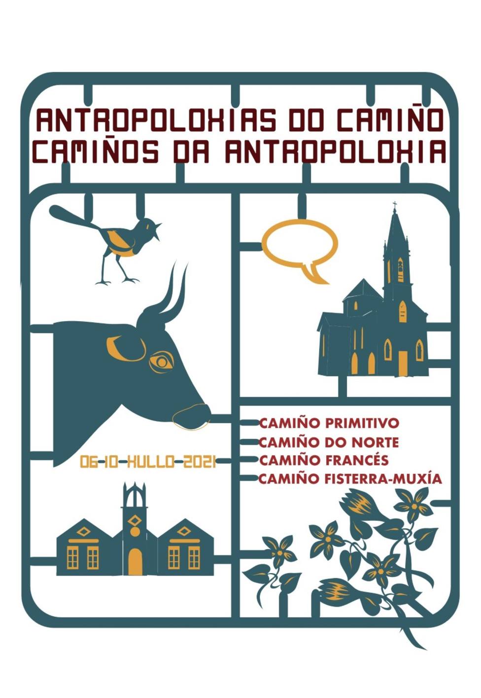 Cartel de la peregrinación científica por los caminos de Santiago