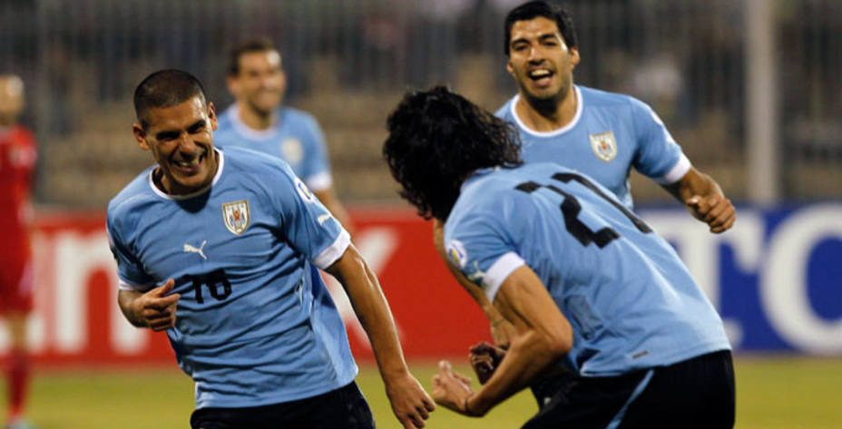 Pereira celebra uno de los goles ante Jordania (Reuters)