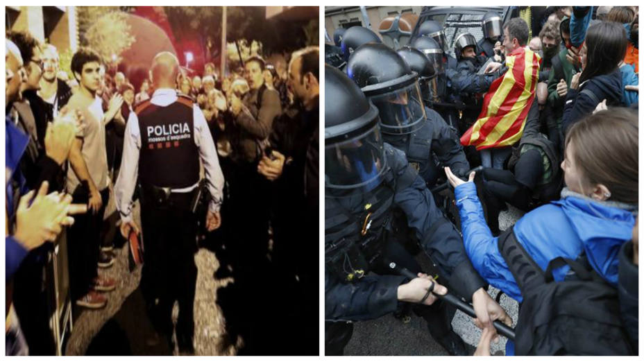 El giro de los Mossos: de no retirar unas el 1-O a ser atacados por los secuaces de Puigdemont