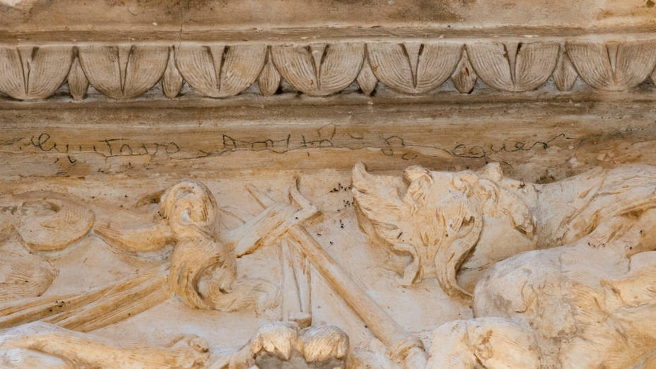 La firma de Bécquer en la portada de la iglesia del Convento de San Clemente de Tioledo