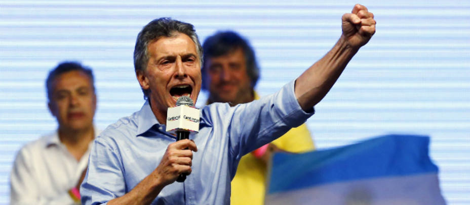 Mauricio Macri celebra la victoria en el balotage argentino que lo lleva a la presidencia del país. REUTERS