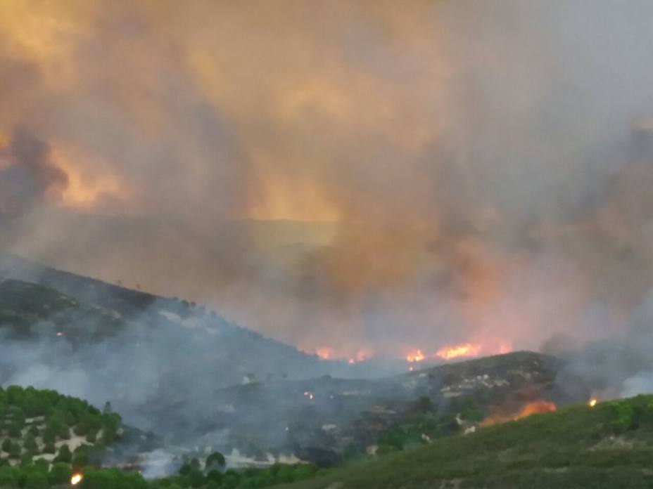 Imagen del incendio en Ríotinto.