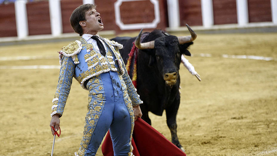El Juli y Fanfarria de Daniel Ruiz durante su lidia en la plaza de toros de Valladolid