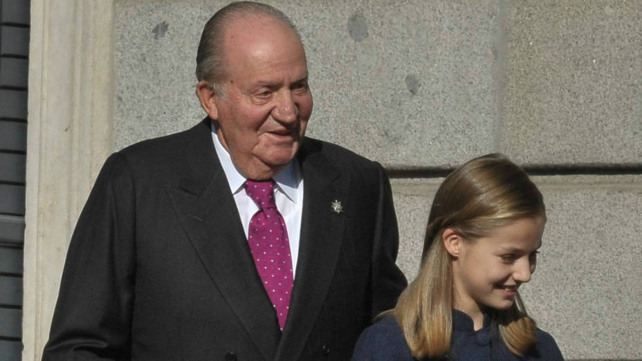 El rey Juan Carlos I con la Princesa de Asturias