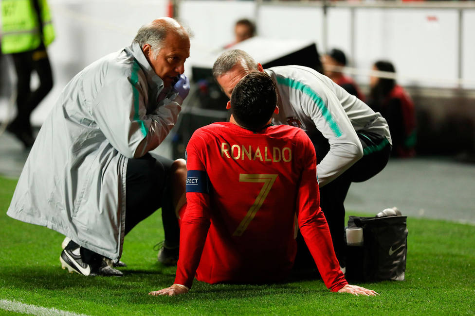 Cristiano Ronaldo, lesionado con Portugal (EFE)