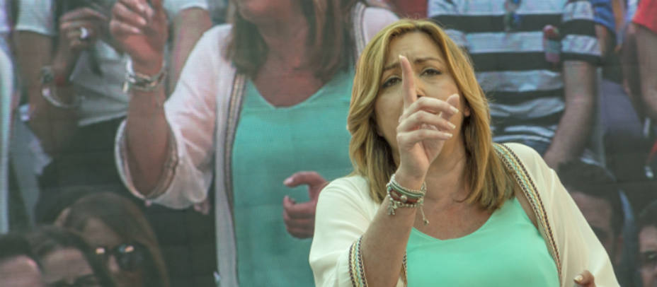 Susana Díaz durante un mitin electoral este domingo en Jaén. EFE