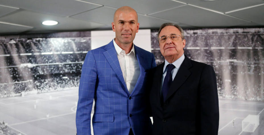 Florentino, en la presentación de Zidane (Reuters)