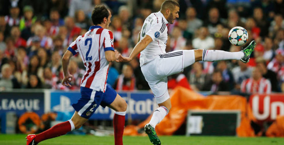 Benzema, durante el duelo contra el Atlético. (Reuters)